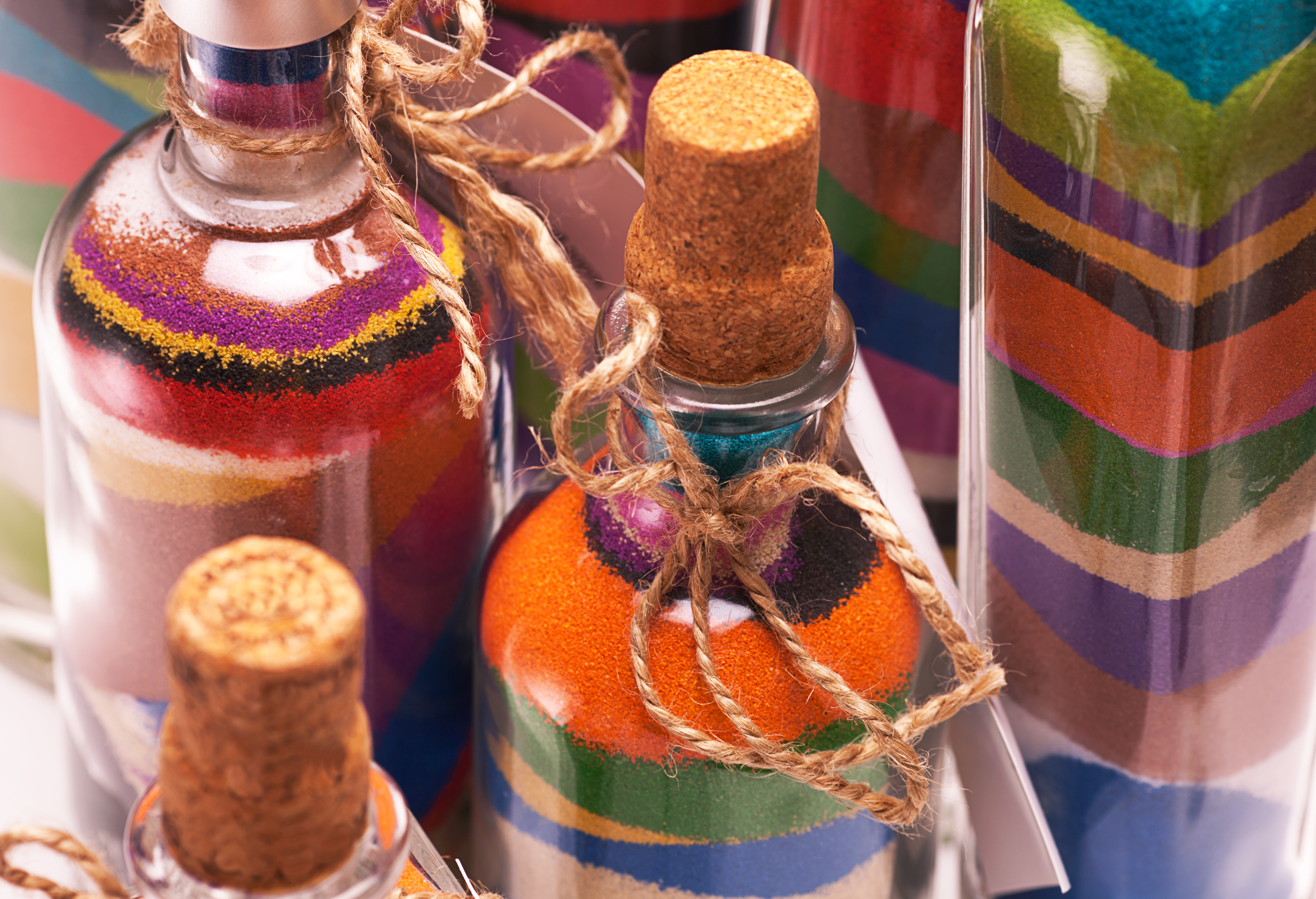 Радуга в бутылках (цветной песок)